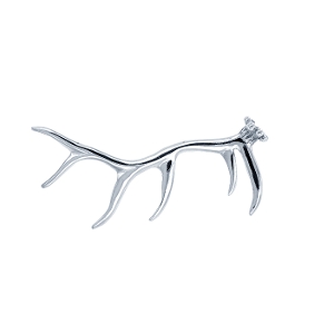 Atypical Elk Antler Pin Sterling Silver